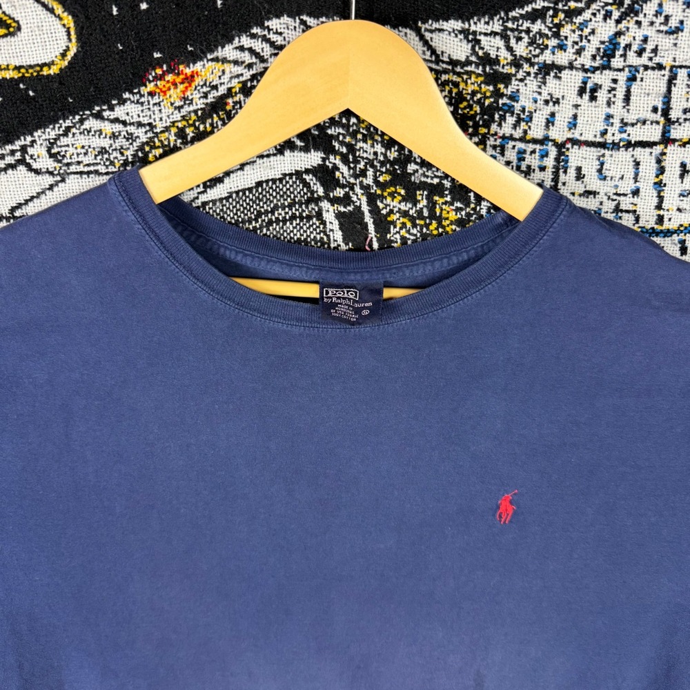 Polo Ralph Lauren Mens XL Navy Blue Short Sleeve Cotton T-Shirt Red Pony Logo